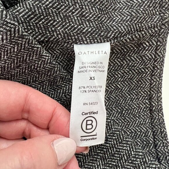 Athleta Women's XS Delancey Herringbone Tight Black Abalone Grey Athletic Pocket - Picture 9 of 10